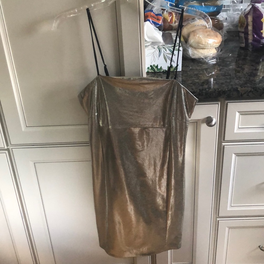 metallic forever 21 dress